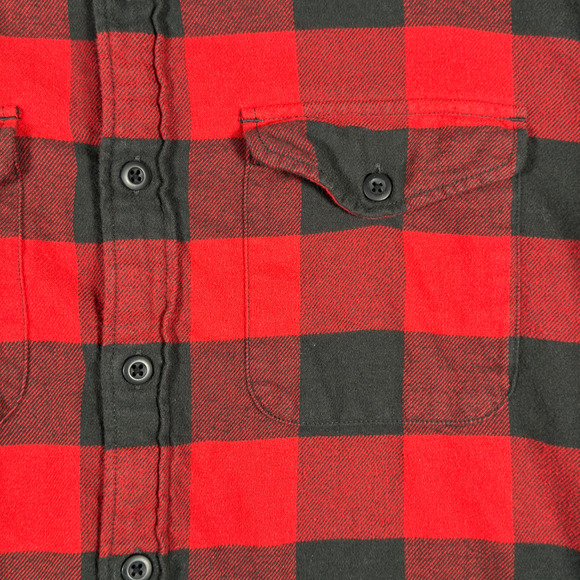 American Eagle Shirt Adult MEDIUM Red Black Buffalo Plaid Flannel Lumberjack - Picture 7 of 11